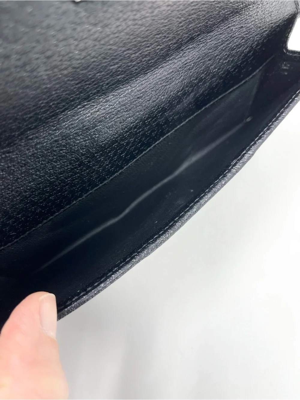 Authentic Gucci Black GG Logo Monogram Canvas Leather Long Bifold Card Wallet